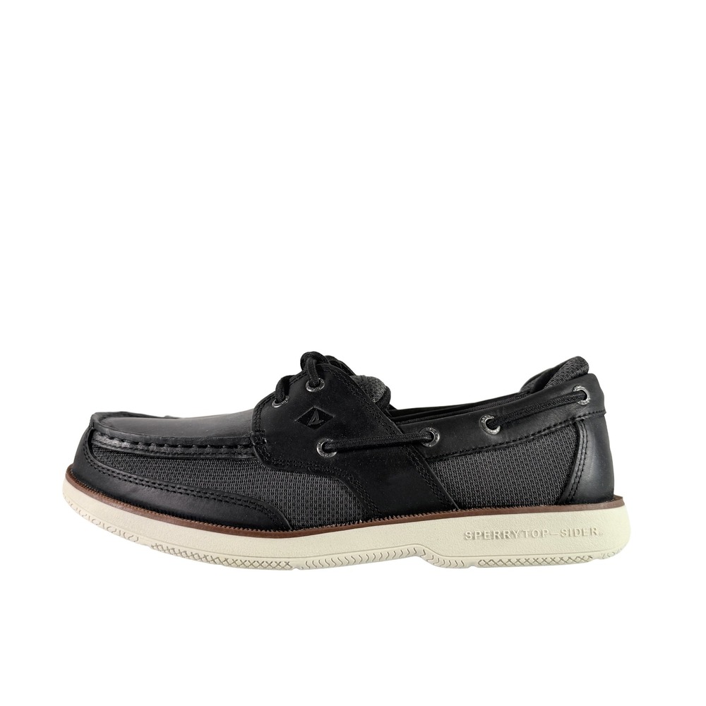 Sperry Surveyor 2-Eye Black Men Boat Shoe Size 9 New